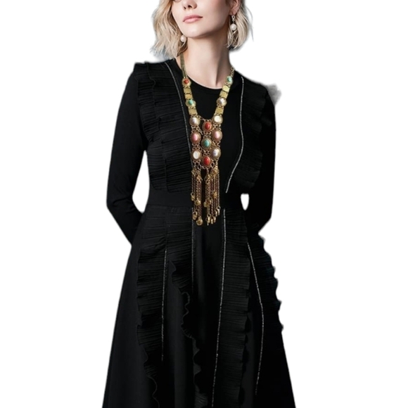 Gold Turquoise Boho Statement Ethnic Tribal Long Necklace Bohemian Stone Gem - Picture 5 of 9